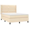 vidaXL Sommier &agrave; lattes de lit avec matelas Cr&egrave;me 140x190 cm Tissu