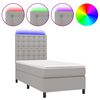 vidaXL Sommier &agrave; lattes de lit avec matelas et LED Gris clair 90x190cm