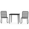 vidaXL Ensemble &agrave; manger de jardin 3 pcs Noir