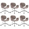 vidaXL Chaises pivotantes &agrave; manger lot de 6 taupe tissu