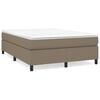 vidaXL Sommier &agrave; lattes de lit avec matelas Taupe 140x200 cm Tissu