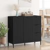 vidaXL Buffet avec tiroir Noir 89,5 x 33 x 82 cm Bois d'ingénierie