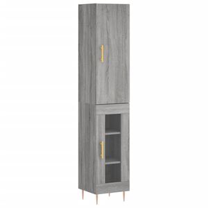 vidaXL Buffet haut Sonoma gris 34,5x34x180 cm Bois d'ing&eacute;nierie