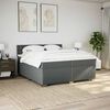 vidaXL Sommier &agrave; lattes de lit avec matelas Gris fonc&eacute; 200x200cm Tissu