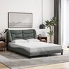 vidaXL Cadre de lit sans matelas Hvar gris fonc&eacute; 120x200 cm tissu