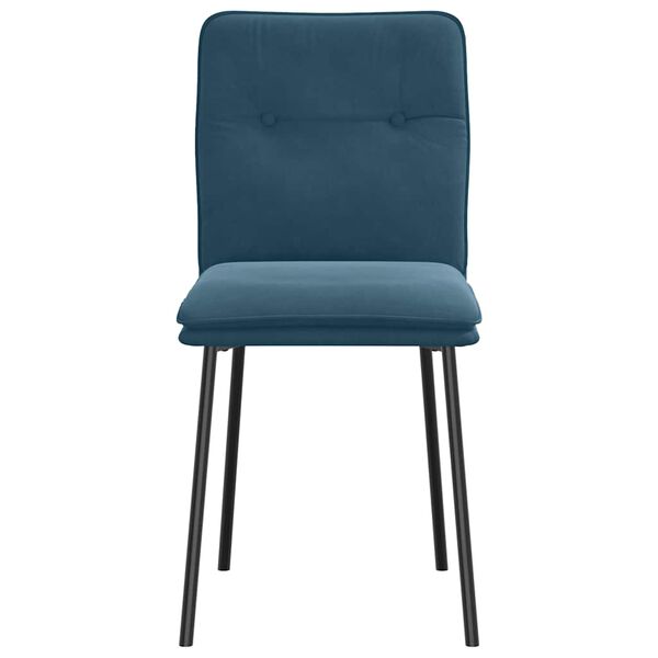 vidaXL Chaises &agrave; manger lot de 4 Bleu Velours