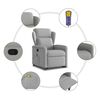 vidaXL Fauteuil de massage inclinable gris nuage tissu