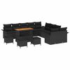 vidaXL Ensemble de canap&eacute; de jardin 14 pc 13 place Noir
