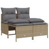 vidaXL Salon de jardin avec coussins 5 pcs beige r&eacute;sine tress&eacute;e