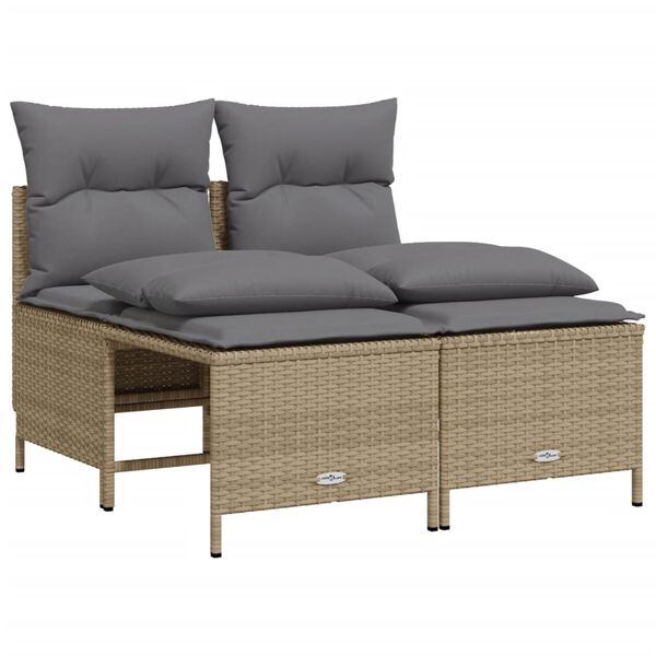 vidaXL Salon de jardin avec coussins 5 pcs beige r&eacute;sine tress&eacute;e
