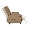 vidaXL Fauteuil de massage taupe tissu microfibre