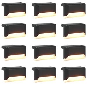 vidaXL Lampes solaires ext&eacute;rieures avec pique de sol 12 pc Blanc chaud