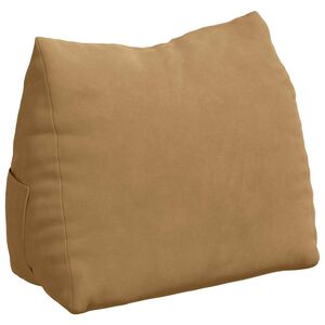 vidaXL Coussin de Dos Marron 45 x 20 x 35 cm Tissu en velours c&ocirc;tel&eacute;