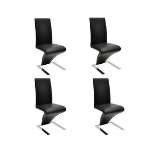 vidaXL Chaises &agrave; manger lot de 4 noir similicuir