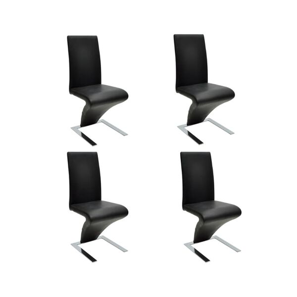 vidaXL Chaises &agrave; manger lot de 4 noir similicuir