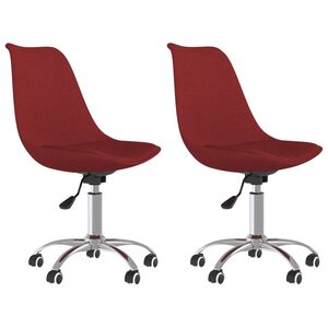 vidaXL Chaises pivotantes à manger lot de 2 Rouge bordeaux Tissu