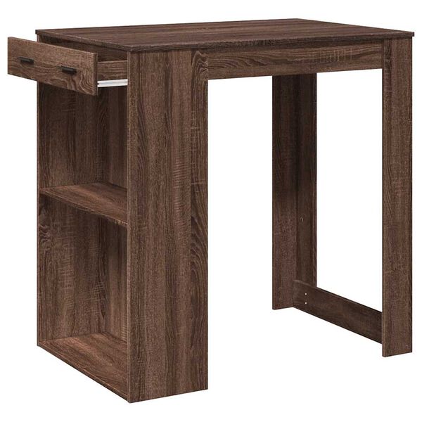 vidaXL Table de bar chêne marron 102x70x103,5 cm bois d'ingénierie