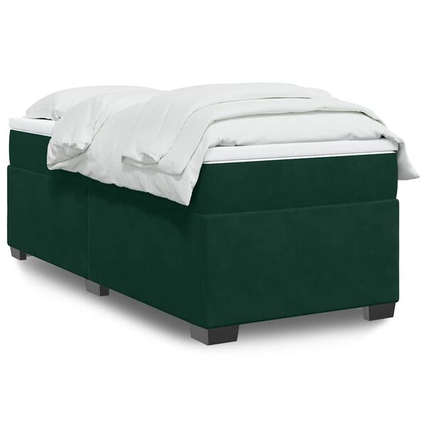 vidaXL Sommier &agrave; lattes de lit avec matelas Vert fonc&eacute; 90x190 cm