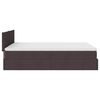 vidaXL Lit ottoman avec matelas et LED marron fonc&eacute; 140x190 cm tissu