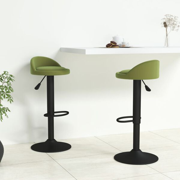 vidaXL Tabourets de bar lot de 2 vert clair velours