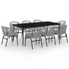 vidaXL Ensemble &agrave; manger de jardin 9 pcs Gris