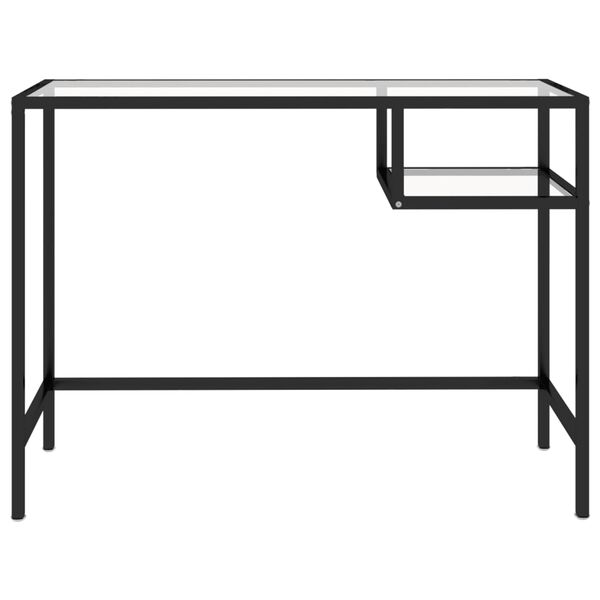 vidaXL Bureau d'ordinateur Transparent 100x36x74 cm Verre