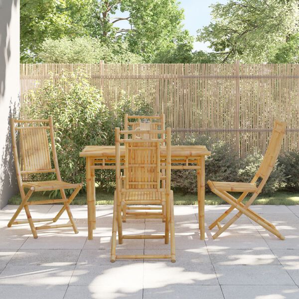 vidaXL Ensemble à manger de jardin 5 pcs bambou