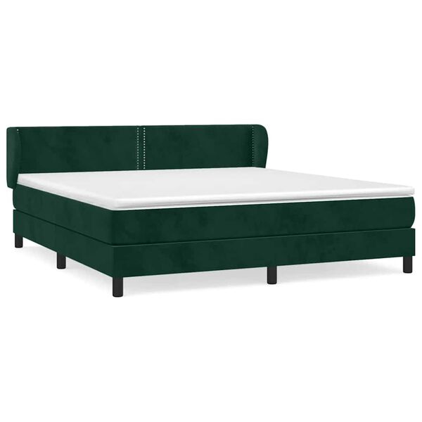vidaXL Sommier &agrave; lattes de lit et matelas Vert fonc&eacute; 160x200cm Velours