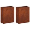 vidaXL Cache-pot de jardin 2 pc Rouill&eacute; 40 x 20 x 40 cm Acier patin&eacute;