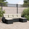 vidaXL Salon de jardin 6 pcs avec coussins noir r&eacute;sine tress&eacute;e