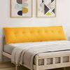 vidaXL Coussin de Dos Jaune clair 200 x 50 cm Tissu en velours c&ocirc;tel&eacute;