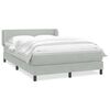 vidaXL Sommier &agrave; lattes de lit et matelas gris clair 140x210cm velours