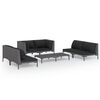 vidaXL Salon de jardin 7 pcs avec coussins R&eacute;sine tress&eacute;e Gris fonc&eacute;