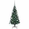 vidaXL Sapin de No&euml;l artificiel pr&eacute;-&eacute;clair&eacute; Vert 150 cm PVC et m&eacute;tal
