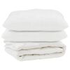 vidaXL Couette avec oreiller 3 pcs Blanc Microfibre