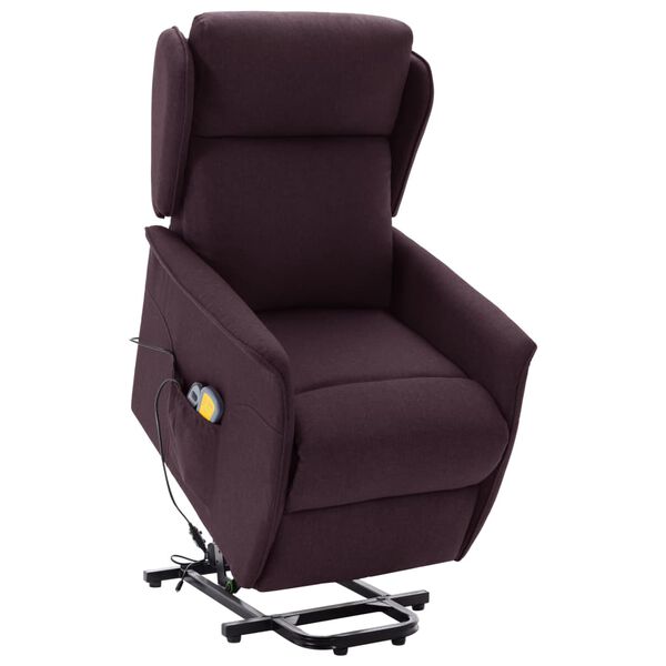 vidaXL Fauteuil de massage Violet Tissu