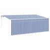 vidaXL Auvent r&eacute;tractable Bleu et Blanc 400 x 200 cm
