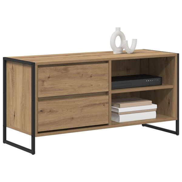 vidaXL Meuble TV Ch&ecirc;ne artisan 100 x 36 x 49,5 cm Bois d'ing&eacute;nierie