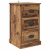vidaXL Cabinet de chevet avec tiroir Bois Ancien 39 x 39 x 67,5 cm