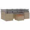 vidaXL Salon de jardin avec coussins 7 pcs beige r&eacute;sine tress&eacute;e