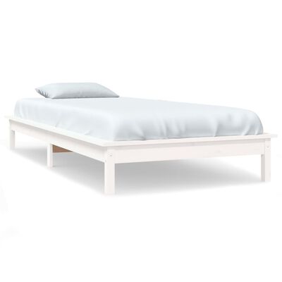vidaXL Cadre de lit blanc 75x190 cm petit simple bois massif de pin