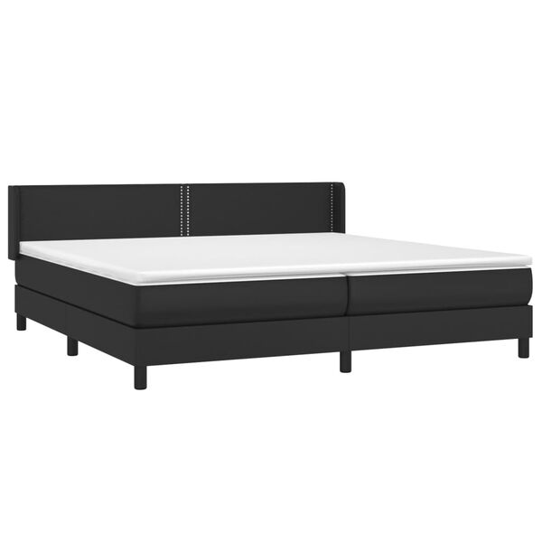 vidaXL Sommier à lattes de lit avec matelas Noir 200x200 cm Similicuir