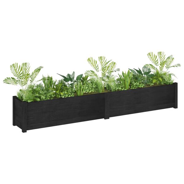 vidaXL Jardini&egrave;res 2 pcs Noir 200x31x31 cm Bois de pin massif