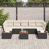 vidaXL Ensemble de canapé de jardin avec coussin 8 pcs Noir Poly rotin