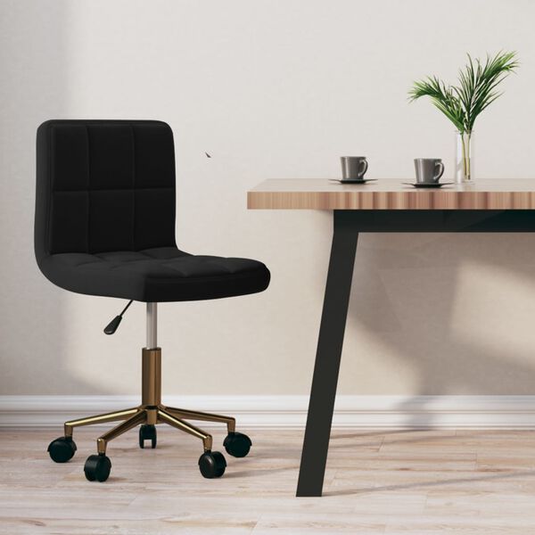 vidaXL Chaise pivotante de salle &agrave; manger Noir Velours