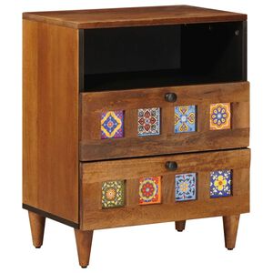 vidaXL Cabinet de chevet Marron 50 x 33 x 62 cm Bois de mangue massif