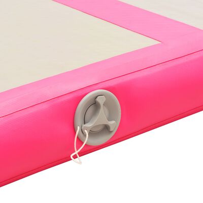 vidaXL Tapis gonflable de gymnastique avec pompe 800x100x10cm PVC Rose