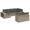vidaXL Salon de jardin avec coussins 10 pcs gris r&eacute;sine tress&eacute;e