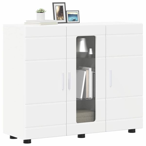 vidaXL Cabinet en Bois Blanc 88,5 x 30,5 x 73 cm Bois d'ing&eacute;nierie