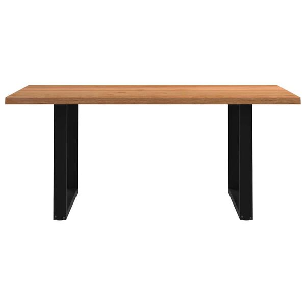 vidaXL Table à manger marron clair bois de chêne massif rectangulaire